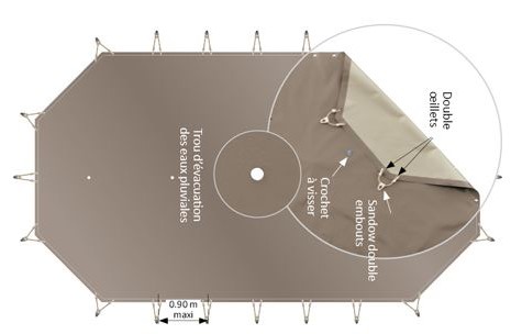 Bâche piscine hors sol bois